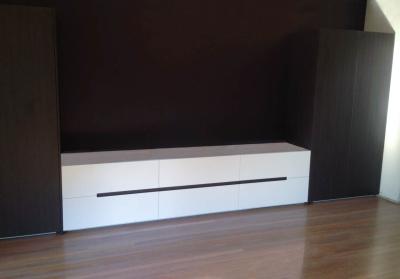 Custom Made Entertainment Unit with Routed Handles